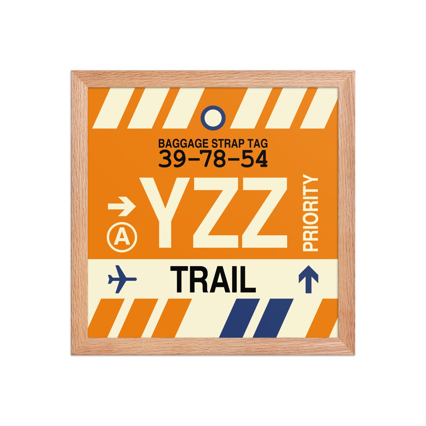 YZZ Trail Framed Print • Jet Age Baggage Tag Design • YHM Designs - Image 07