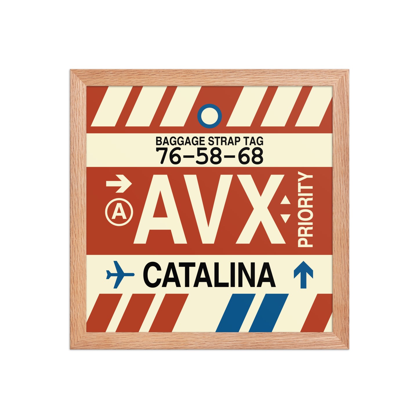 AVX Santa Catalina Framed Print • Jet Age Baggage Tag Design • YHM Designs - Image 07