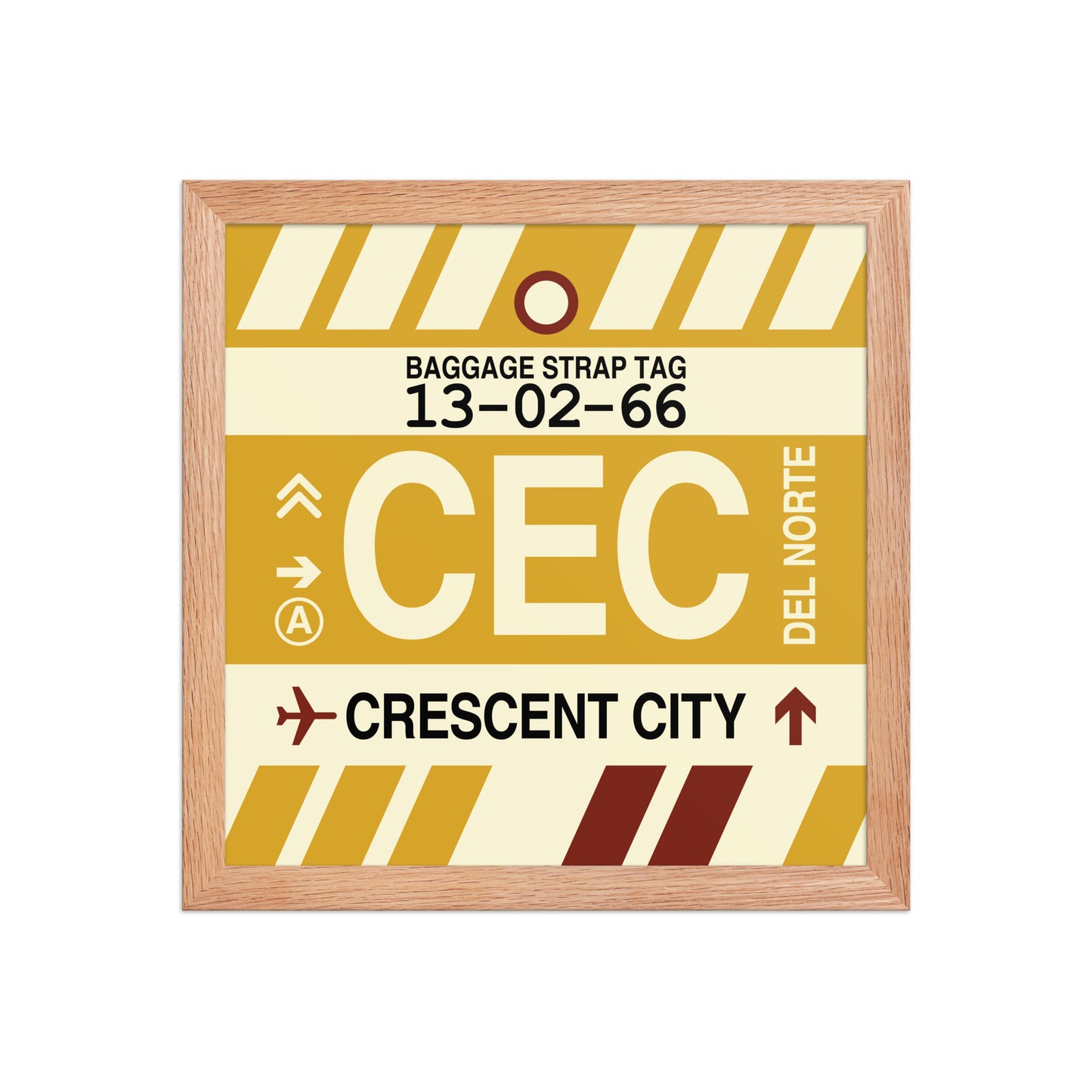 CEC Crescent City Framed Print • Jet Age Baggage Tag Design • YHM Designs - Image 07