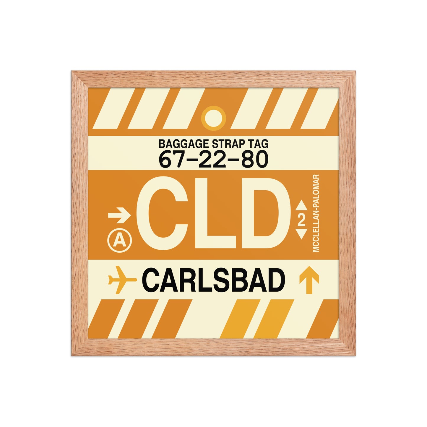 CLD Carlsbad Framed Print • Jet Age Baggage Tag Design • YHM Designs - Image 07