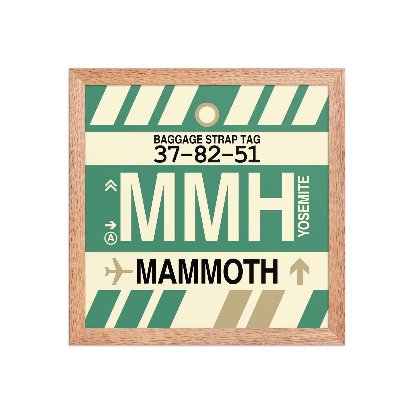 MMH Mammoth Lakes Framed Print • Jet Age Baggage Tag Design • YHM Designs - Image 07