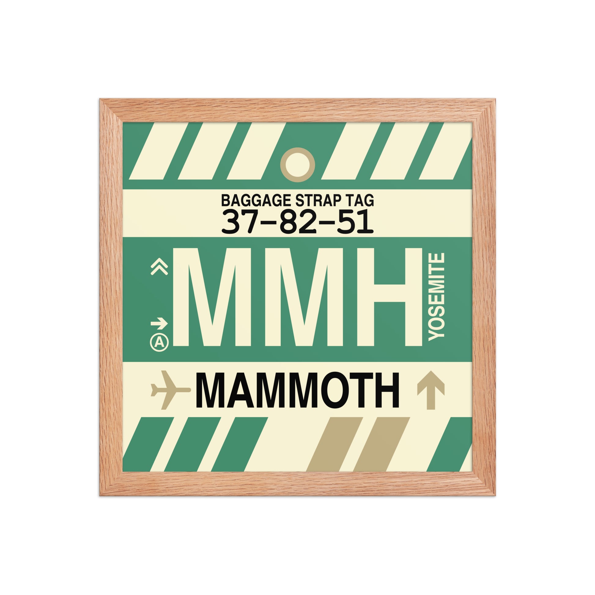 MMH Mammoth Lakes Framed Print • Jet Age Baggage Tag Design • YHM Designs - Image 07