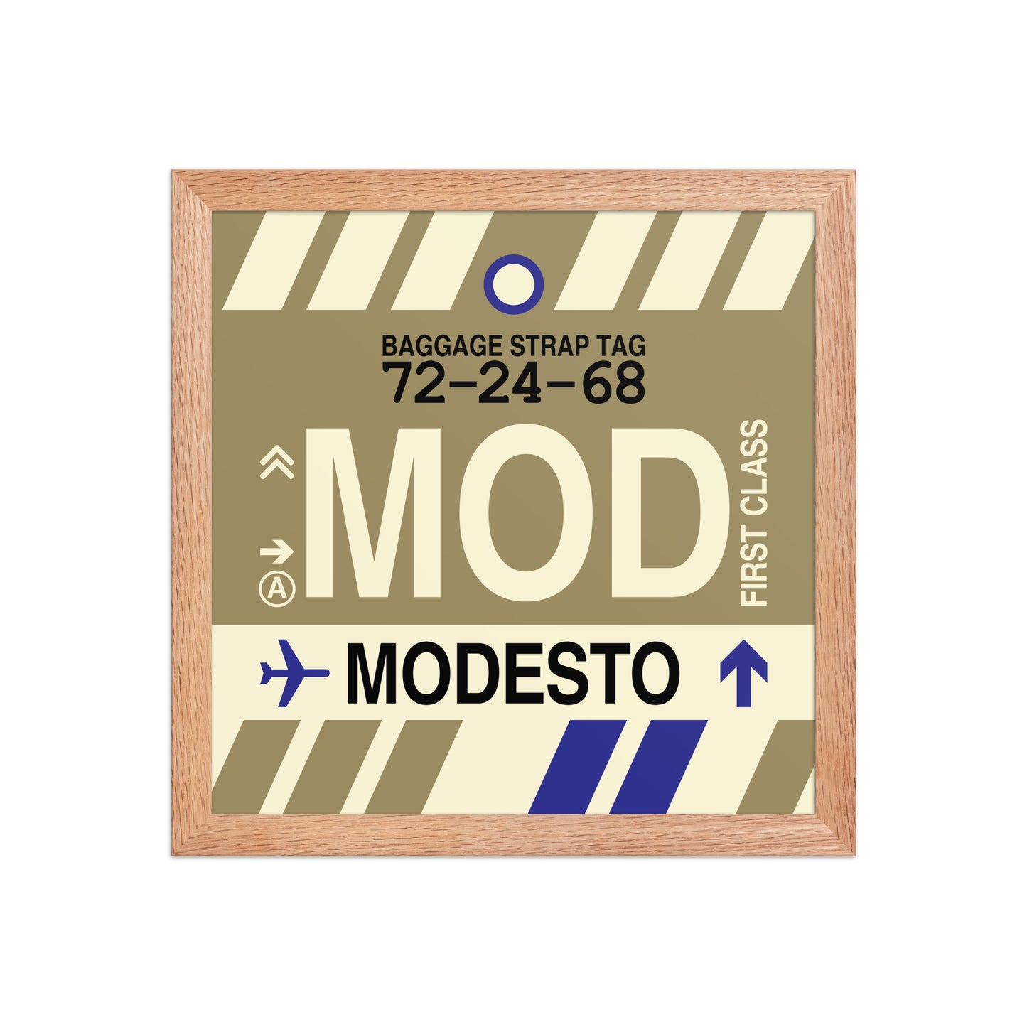 MOD Modesto Framed Print • Jet Age Baggage Tag Design • YHM Designs - Image 07