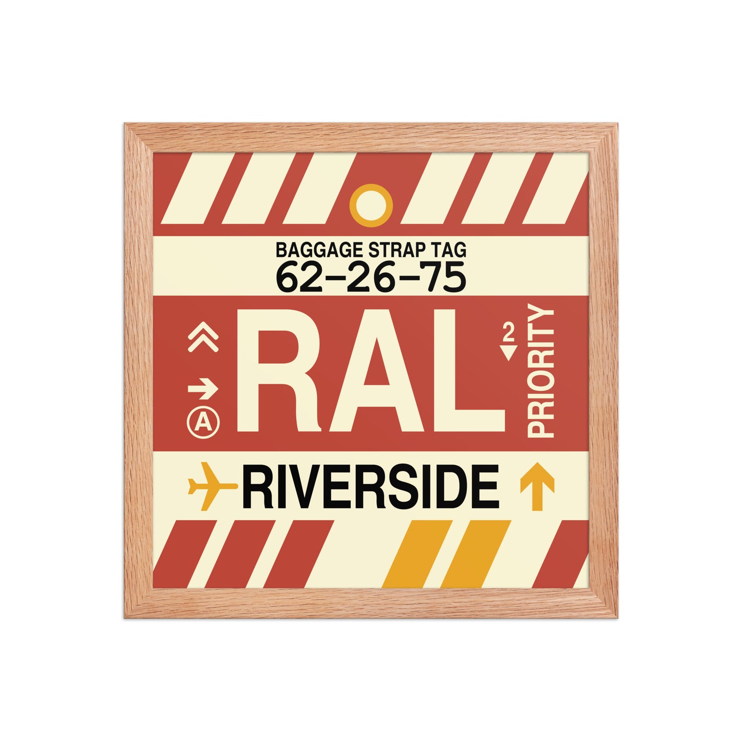 RAL Riverside Framed Print • Jet Age Baggage Tag Design • YHM Designs - Image 07