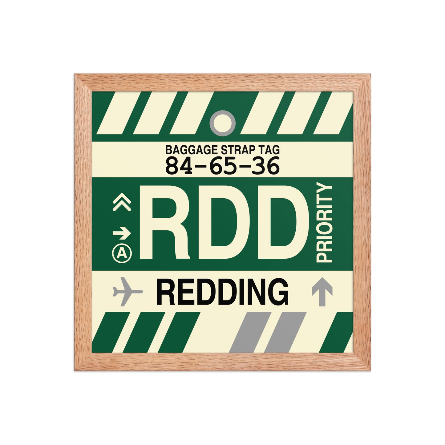 RDD Redding Framed Print • Jet Age Baggage Tag Design • YHM Designs - Image 07