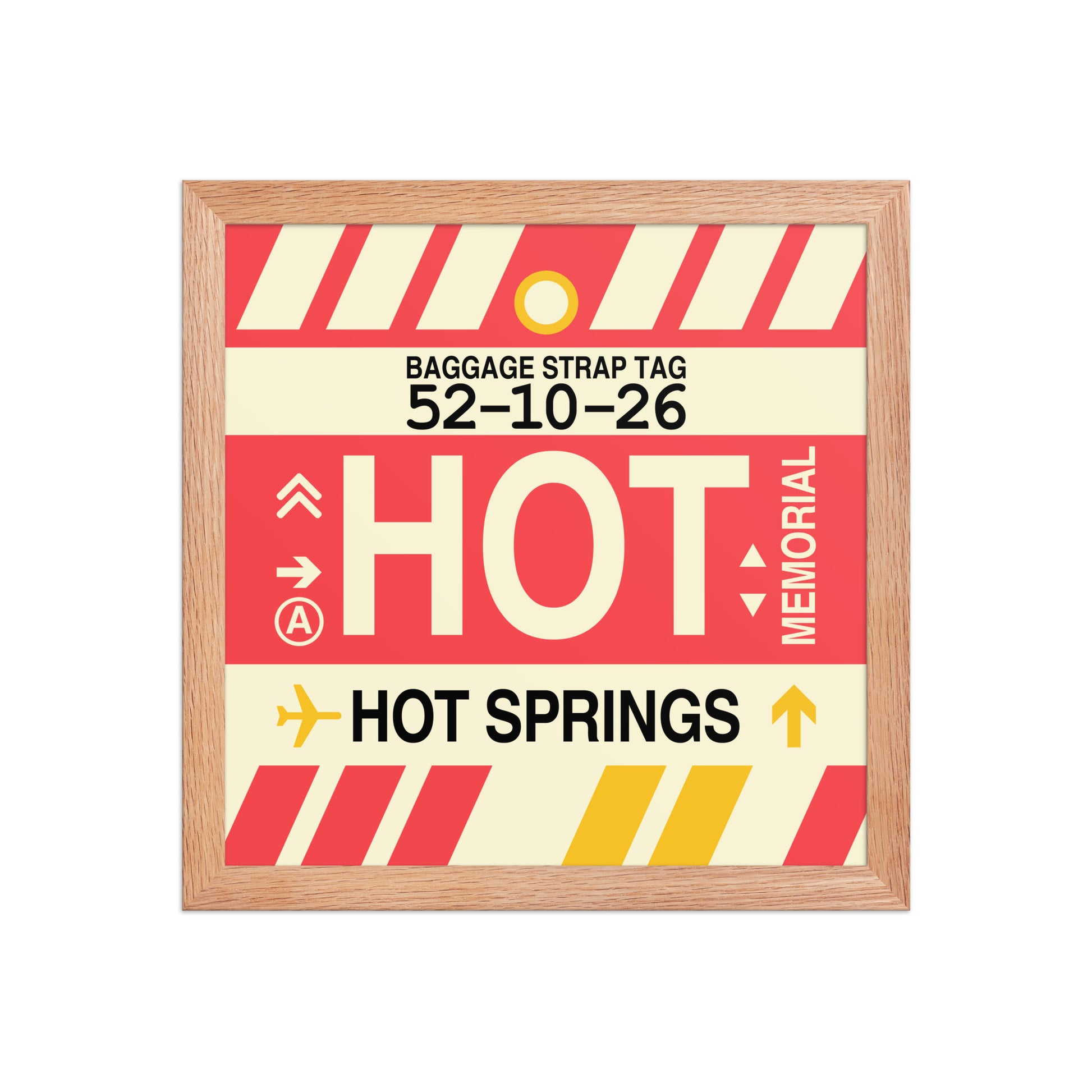 HOT Hot Springs Framed Print • Jet Age Baggage Tag Design • YHM Designs - Image 07