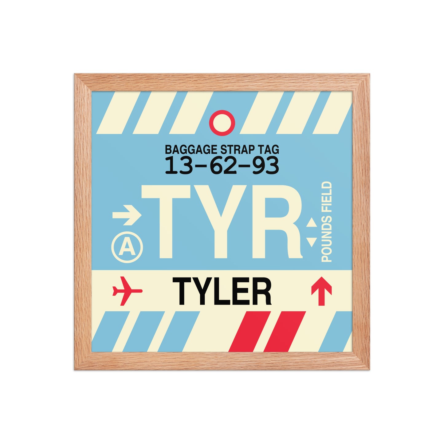 TYR Tyler Framed Print • Jet Age Baggage Tag Design • YHM Designs - Image 07
