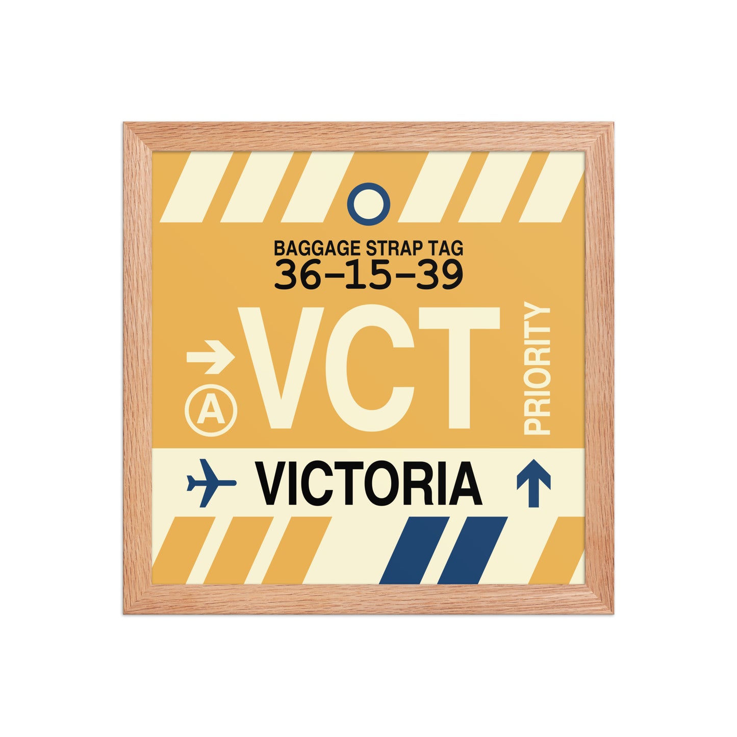 VCT Victoria Framed Print • Jet Age Baggage Tag Design • YHM Designs - Image 07