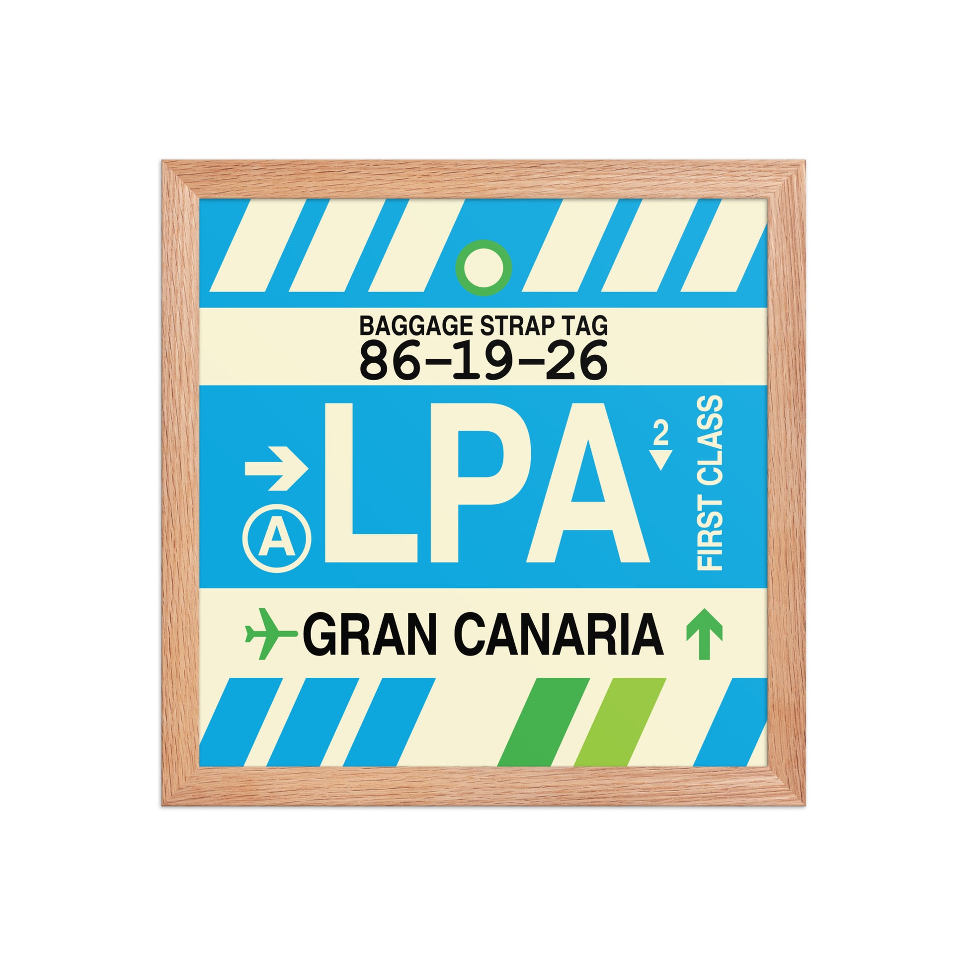 LPA Gran Canaria Framed Print • Jet Age Baggage Tag Design • YHM Designs - Image 06