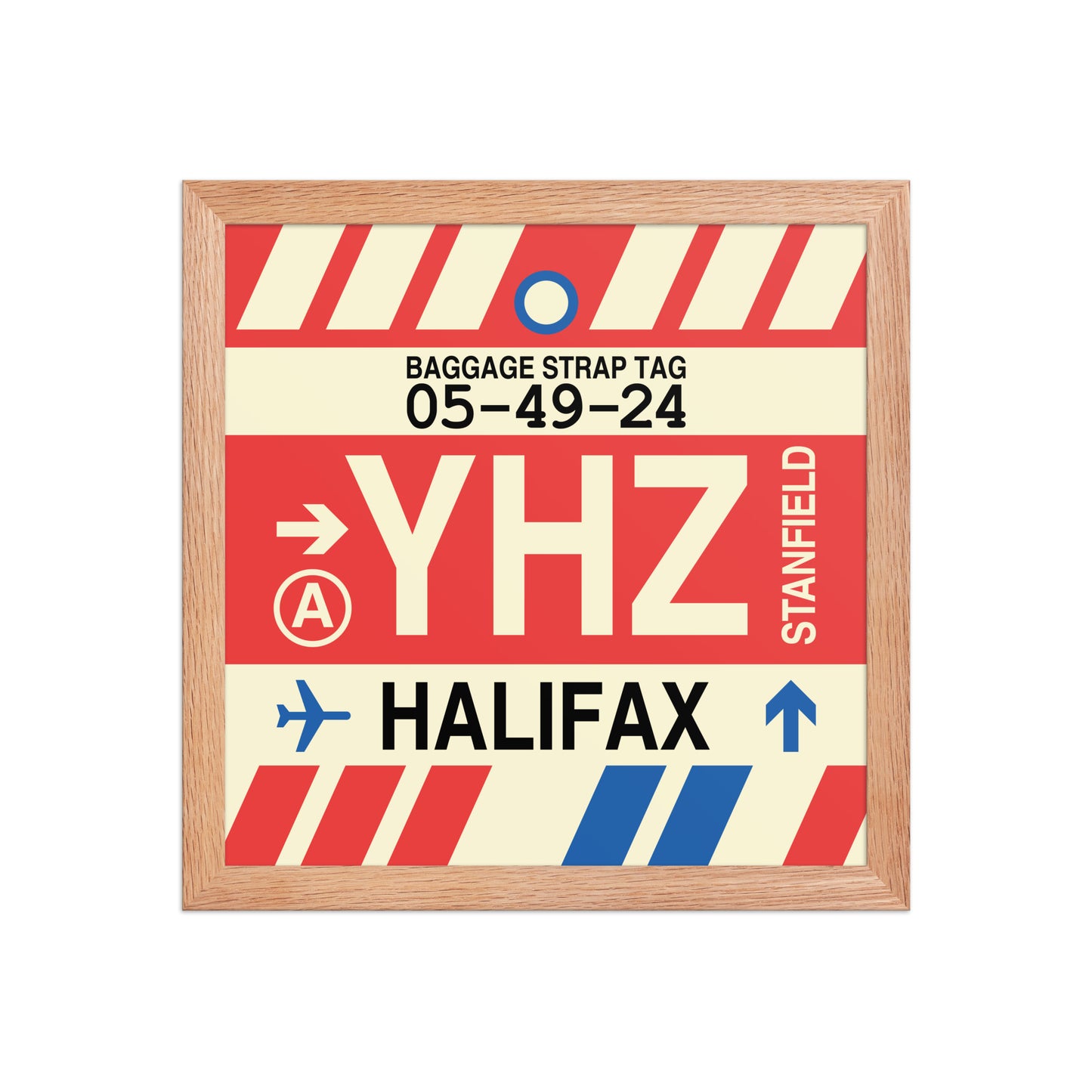 YHZ Halifax Framed Print • Jet Age Baggage Tag Design • YHM Designs - Image 06