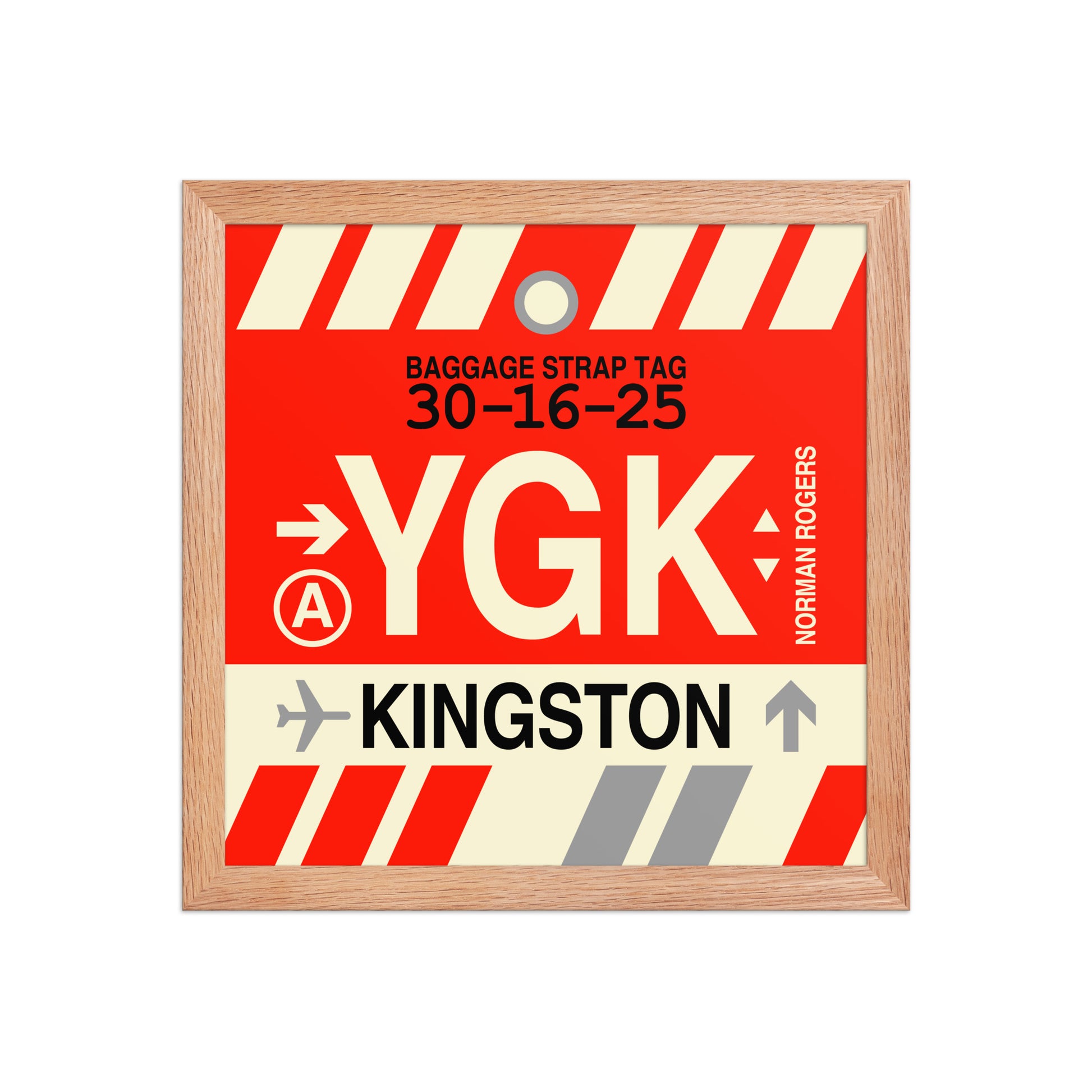YGK Kingston Framed Print • Jet Age Baggage Tag Design • YHM Designs - Image 06