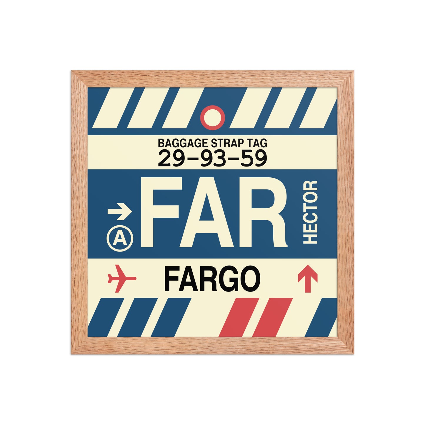 FAR Fargo Framed Print • Jet Age Baggage Tag Design • YHM Designs - Image 06