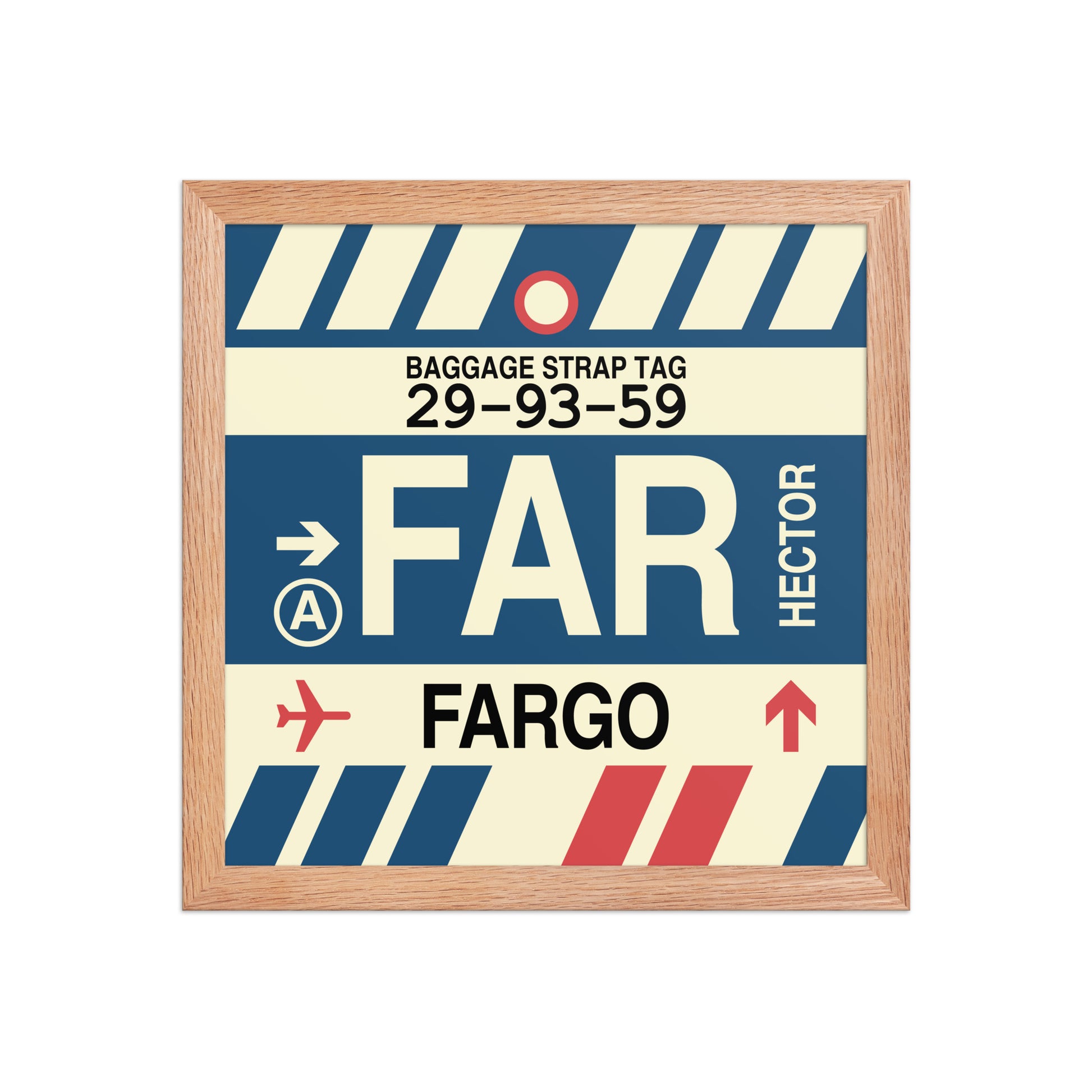 FAR Fargo Framed Print • Jet Age Baggage Tag Design • YHM Designs - Image 06
