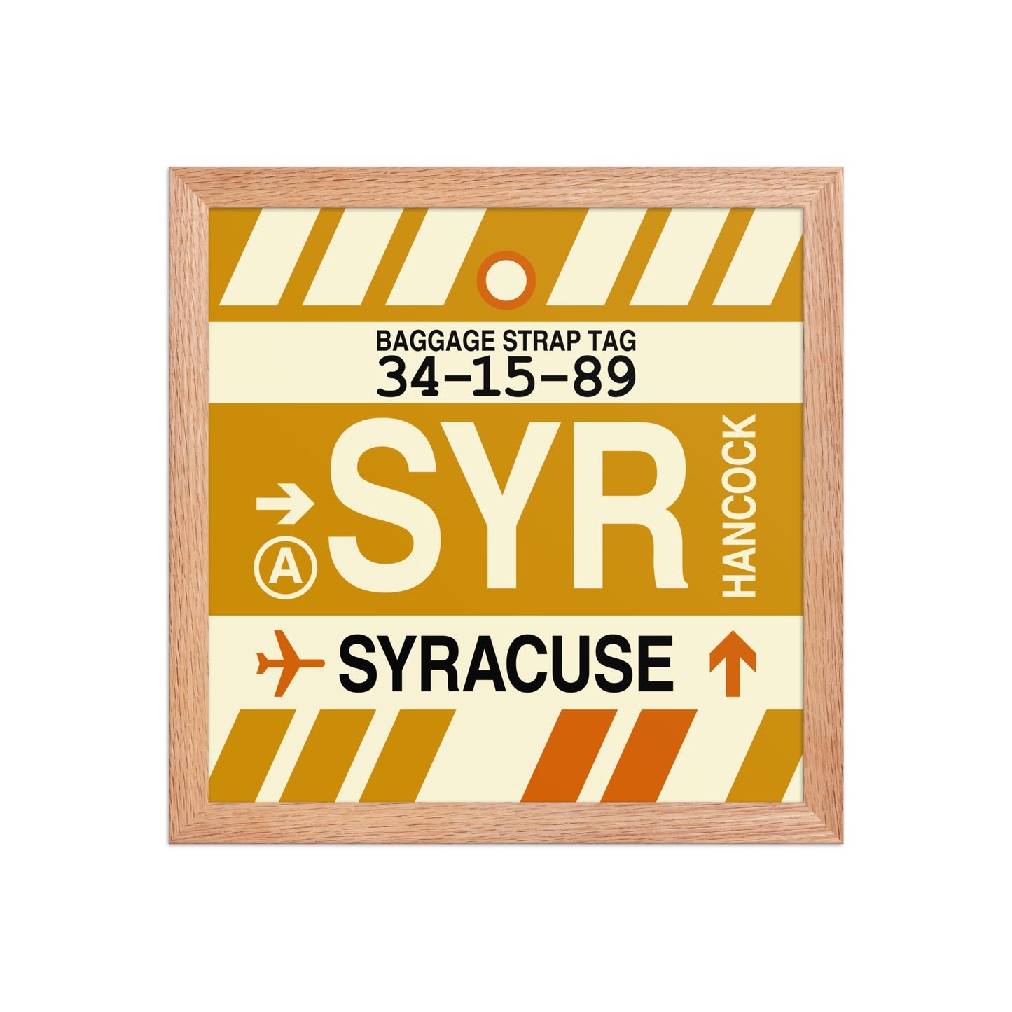 SYR Syracuse Framed Print • Jet Age Baggage Tag Design • YHM Designs - Image 06