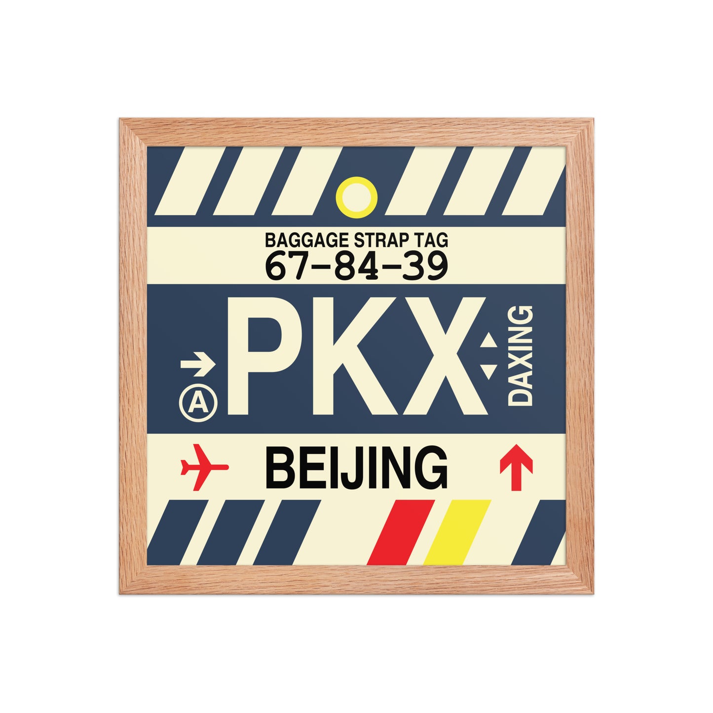 PKX Beijing Framed Print • Jet Age Baggage Tag Design • YHM Designs - Image 06