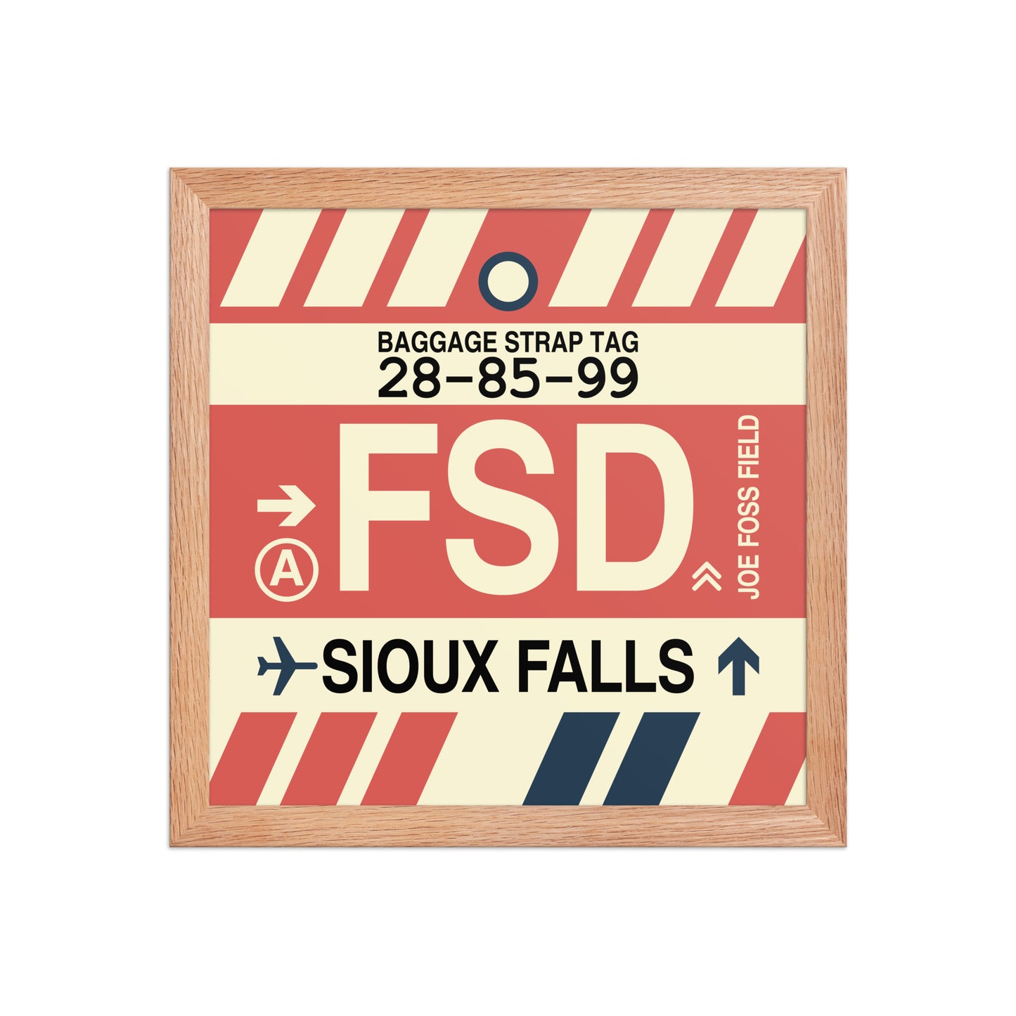 FSD Sioux Falls Framed Print • Jet Age Baggage Tag Design • YHM Designs - Image 06