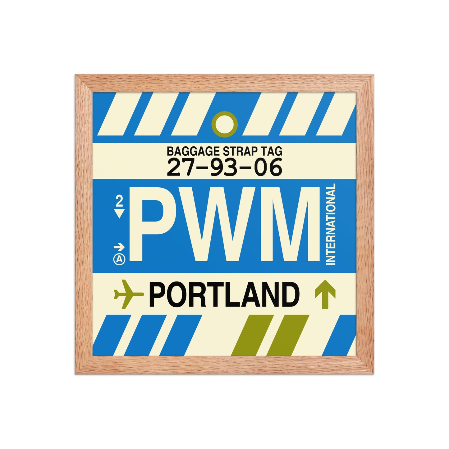 PWM Portland Framed Print • Jet Age Baggage Tag Design • YHM Designs - Image 06