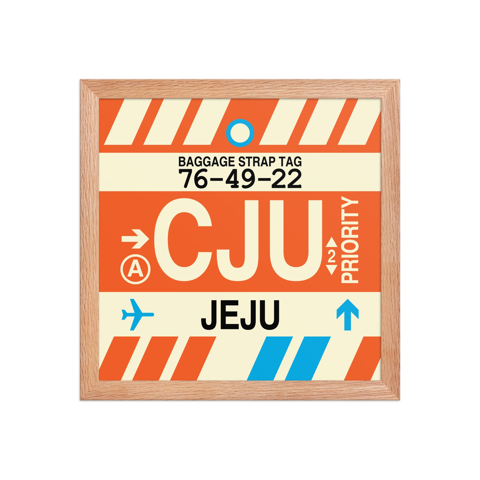 CJU Jeju Framed Print • Jet Age Baggage Tag Design • YHM Designs - Image 07