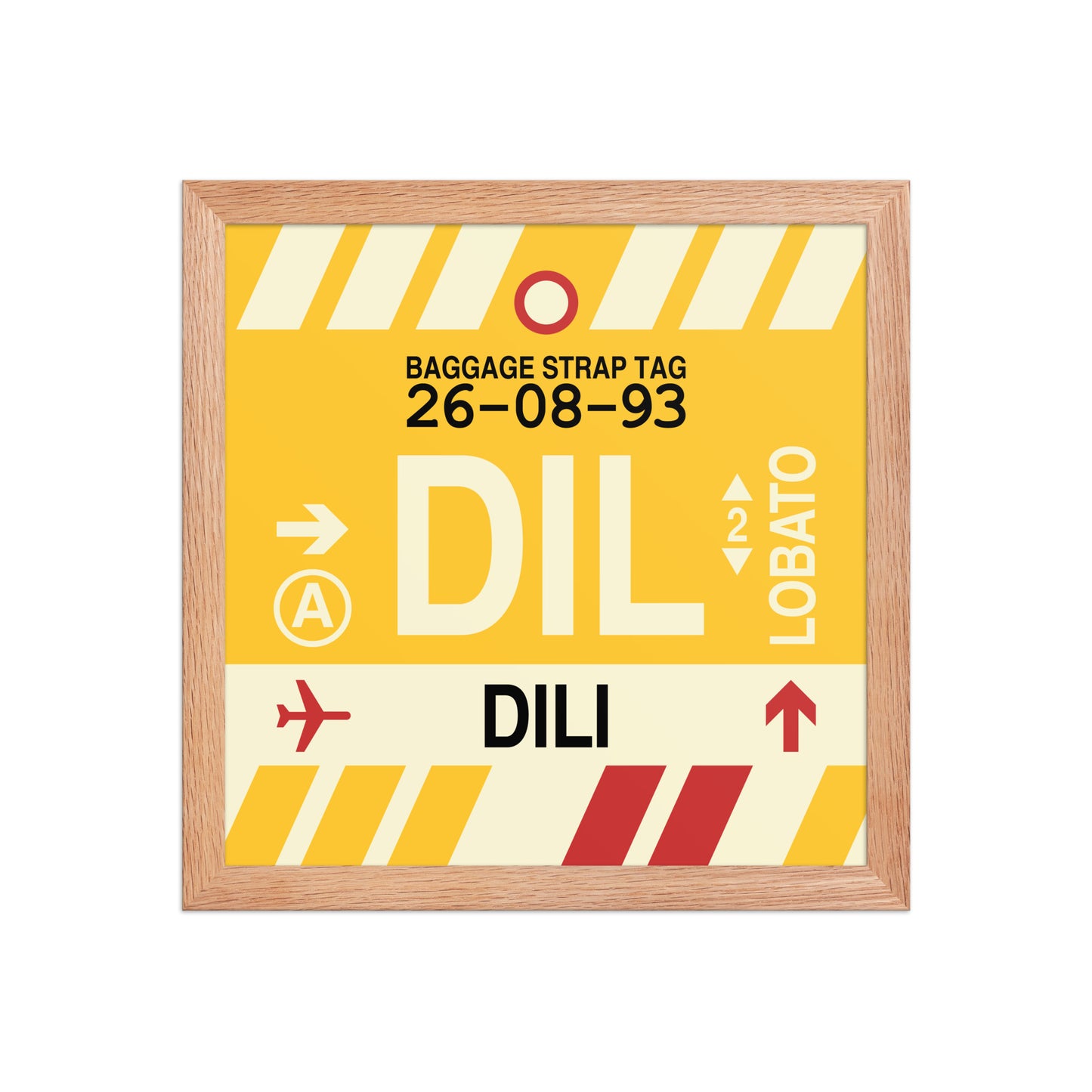 DIL Dili Framed Print • Jet Age Baggage Tag Design • YHM Designs - Image 07