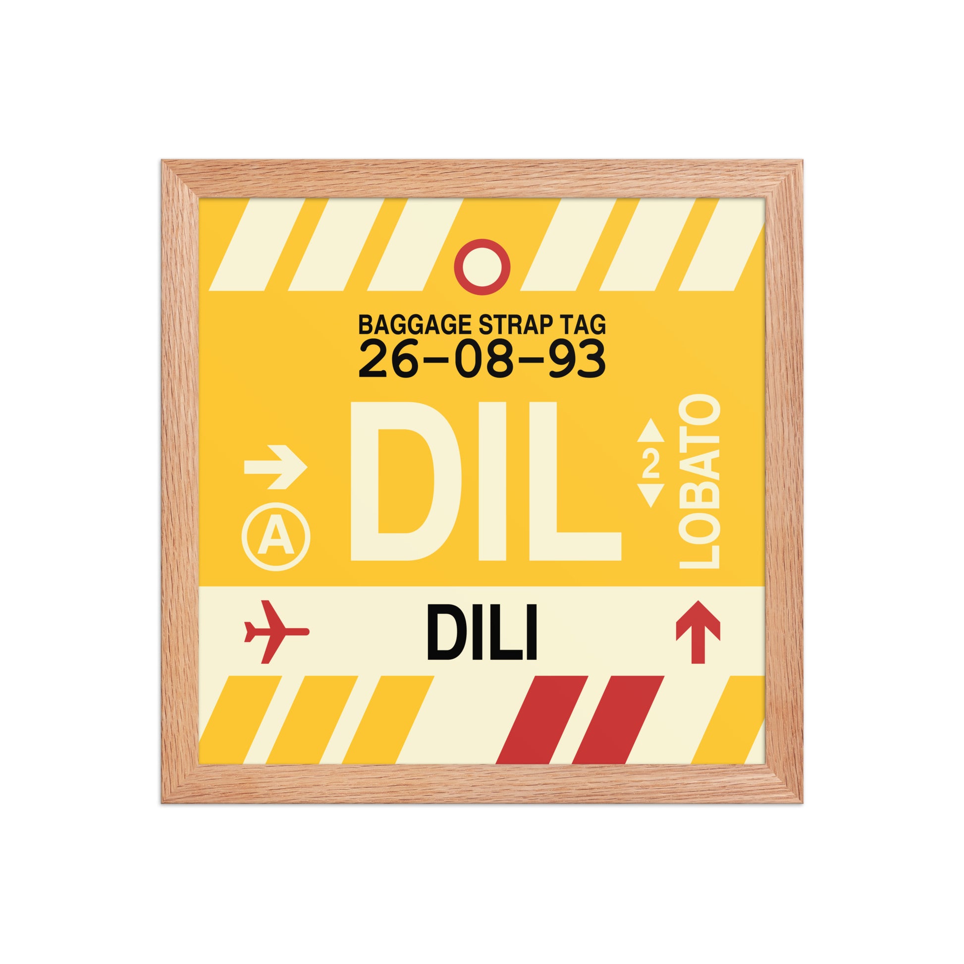 DIL Dili Framed Print • Jet Age Baggage Tag Design • YHM Designs - Image 07