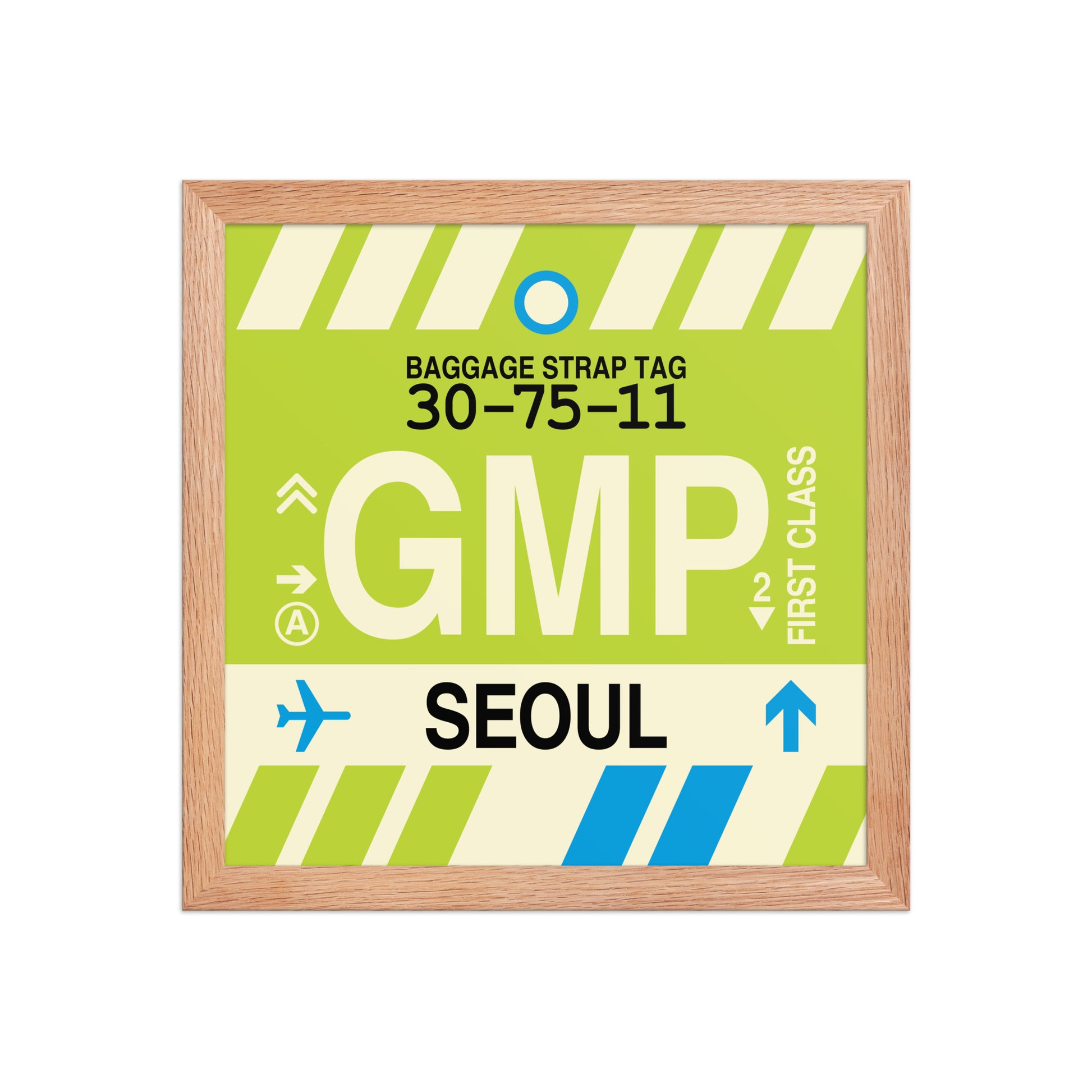 GMP Seoul Framed Print • Jet Age Baggage Tag Design • YHM Designs - Image 07