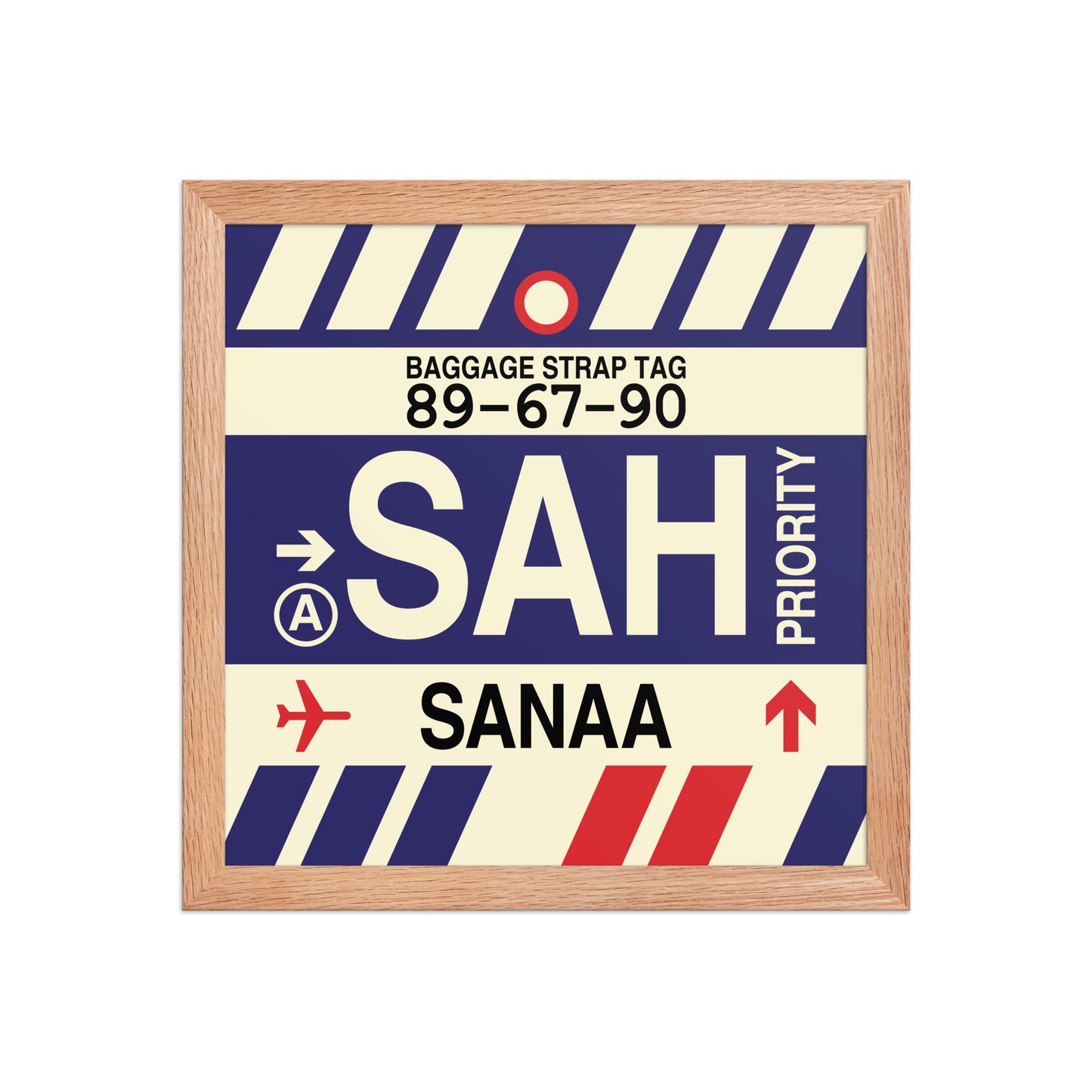 SAH Sanaa Framed Print • Jet Age Baggage Tag Design • YHM Designs - Image 07