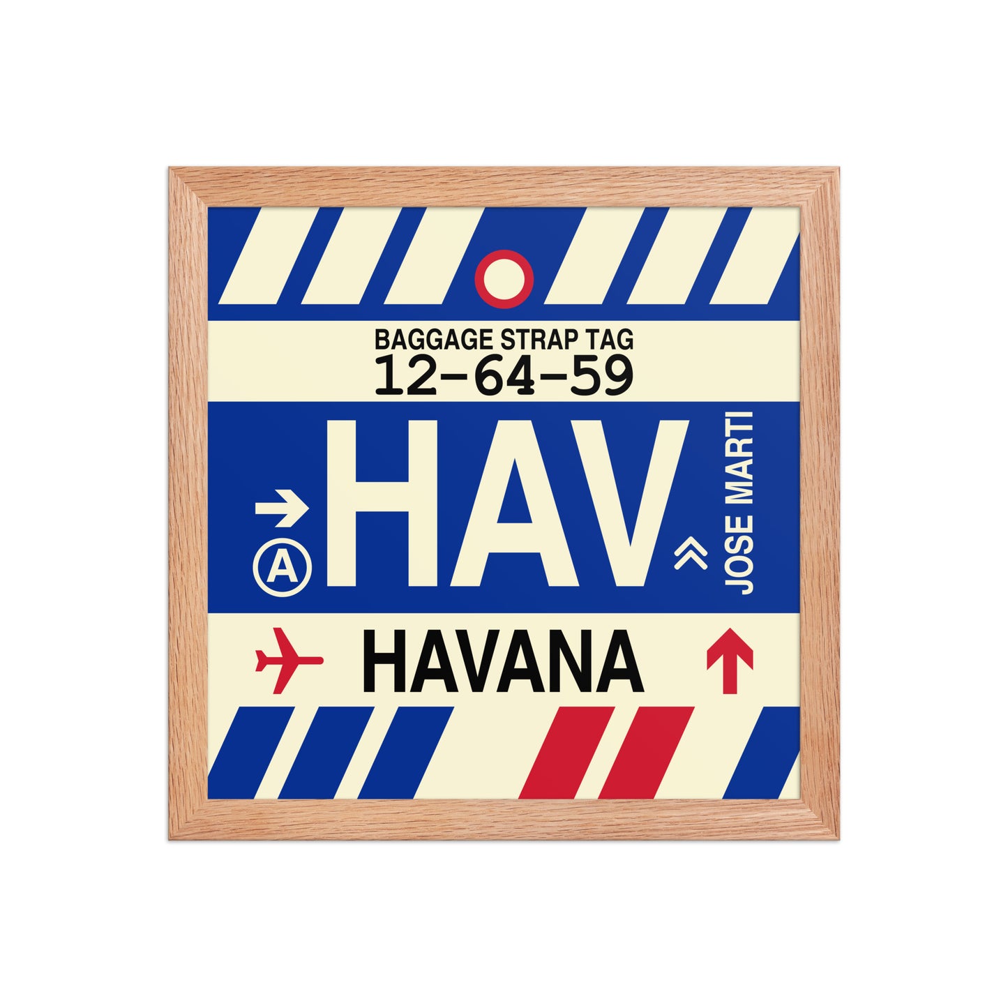 HAV Havana Framed Print • Jet Age Baggage Tag Design • YHM Designs - Image 06