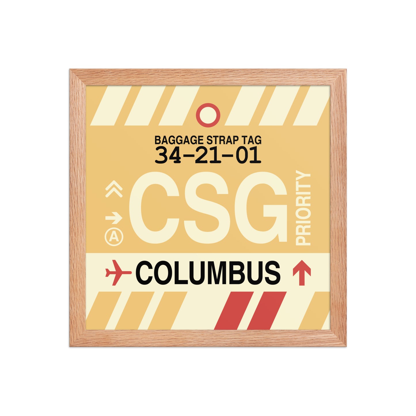 CSG Columbus Framed Print • Jet Age Baggage Tag Design • YHM Designs - Image 07