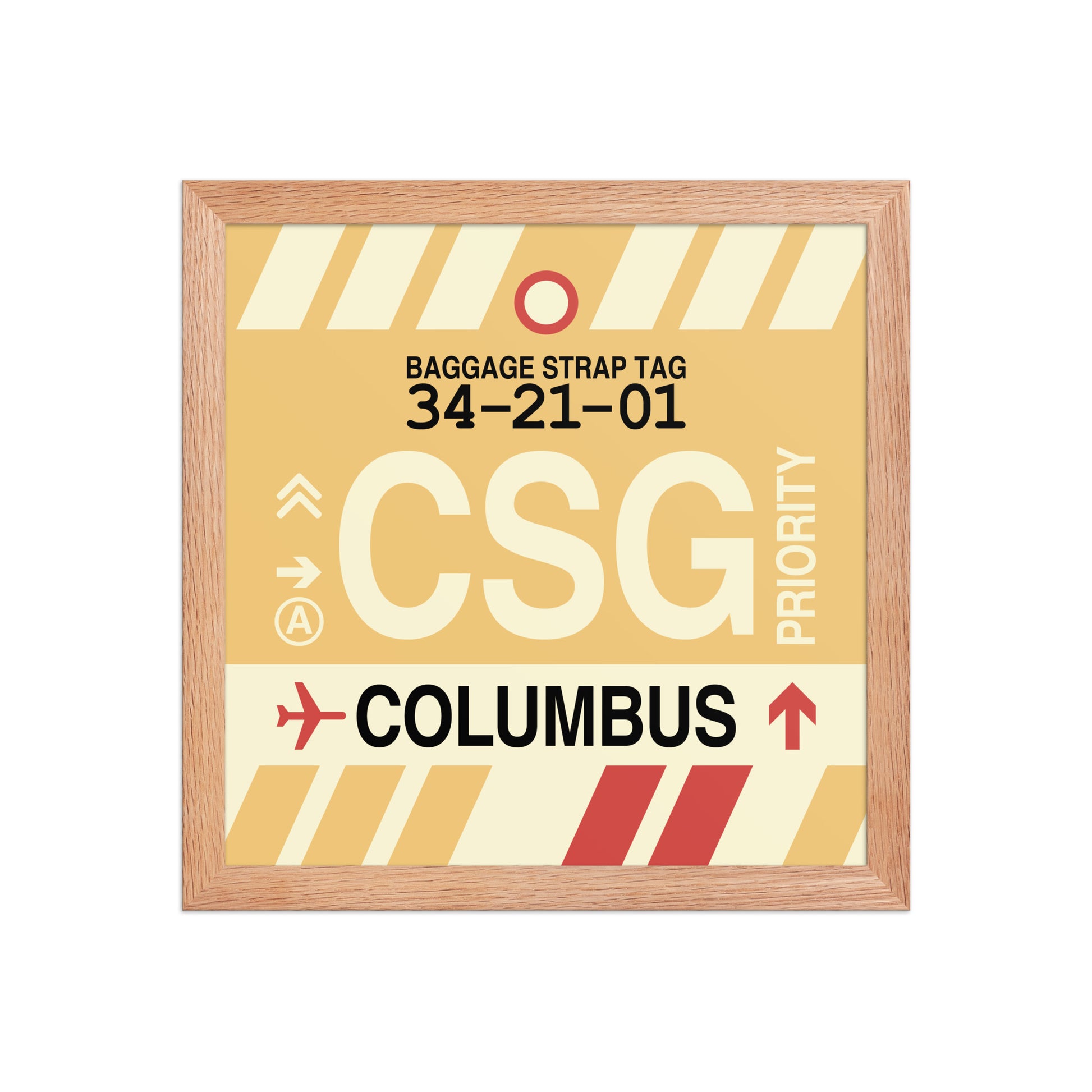 CSG Columbus Framed Print • Jet Age Baggage Tag Design • YHM Designs - Image 07