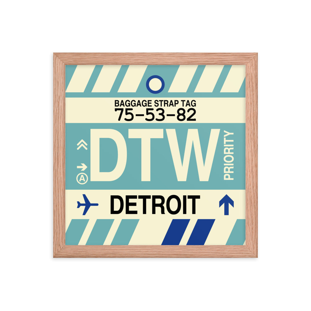 Travel-Themed Framed Print • DTW Detroit • YHM Designs - Image 07