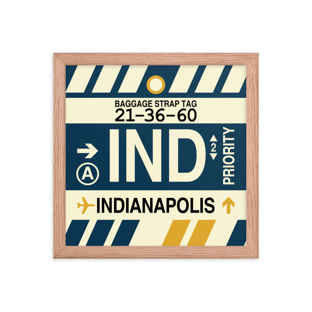 Travel-Themed Framed Print • IND Indianapolis • YHM Designs - Image 07
