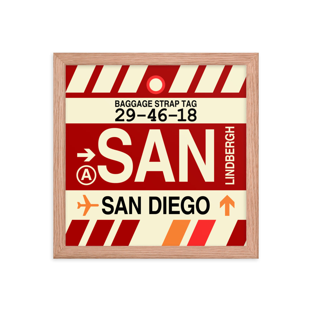 Travel-Themed Framed Print • SAN San Diego • YHM Designs - Image 07