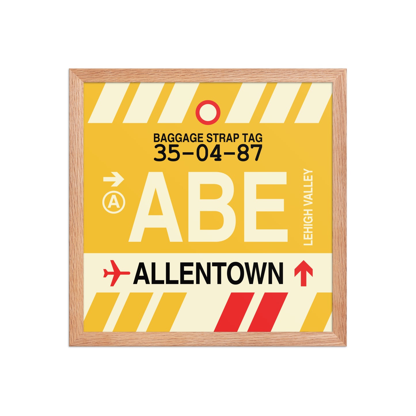 ABE Allentown Framed Print • Jet Age Baggage Tag Design • YHM Designs - Image 08