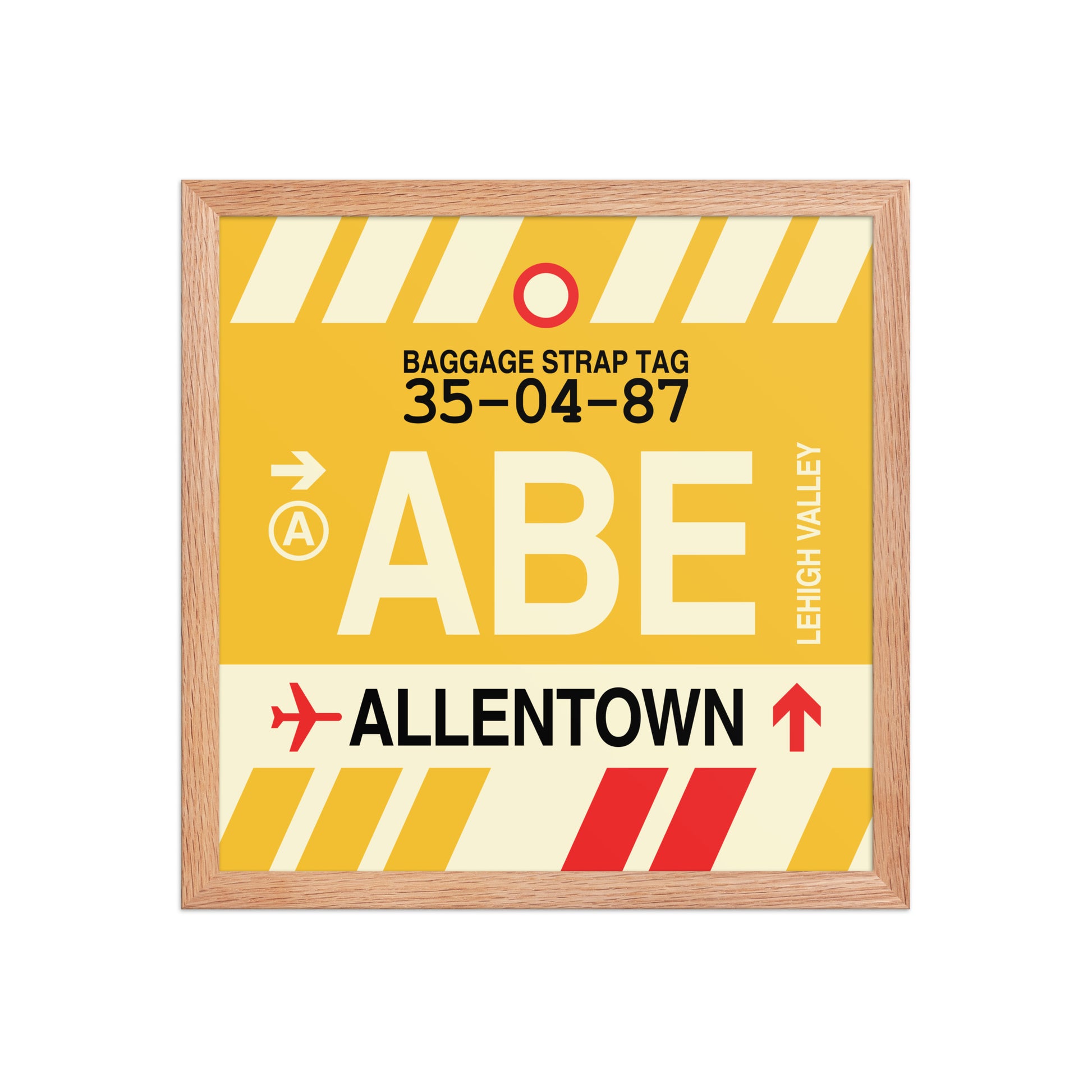 ABE Allentown Framed Print • Jet Age Baggage Tag Design • YHM Designs - Image 08
