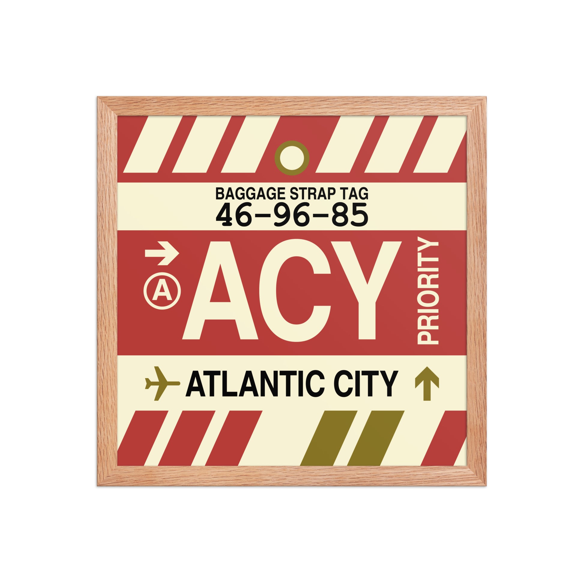 ACY Atlantic City Framed Print • Jet Age Baggage Tag Design • YHM Designs - Image 08