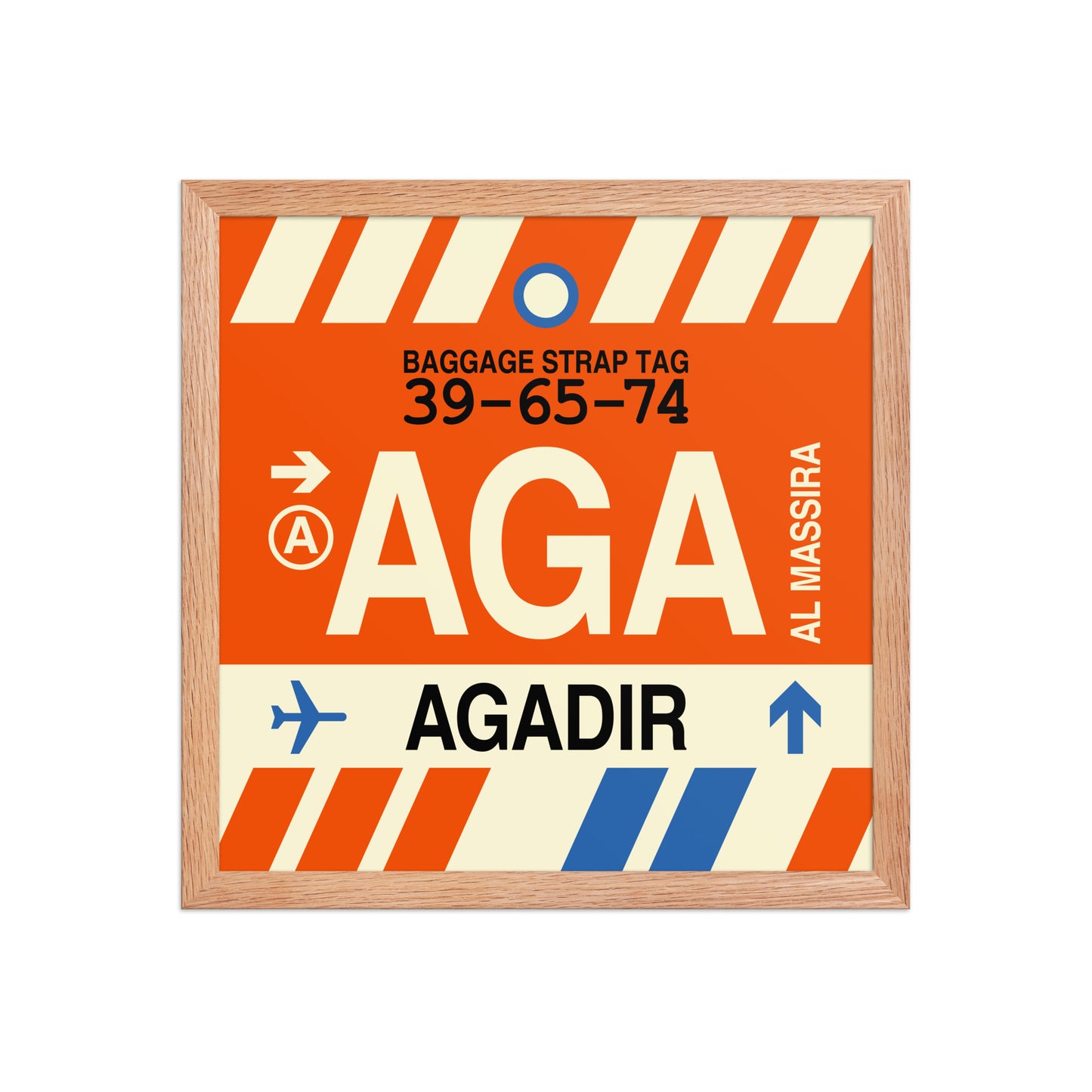 AGA Agadir Framed Print • Jet Age Baggage Tag Design • YHM Designs - Image 08