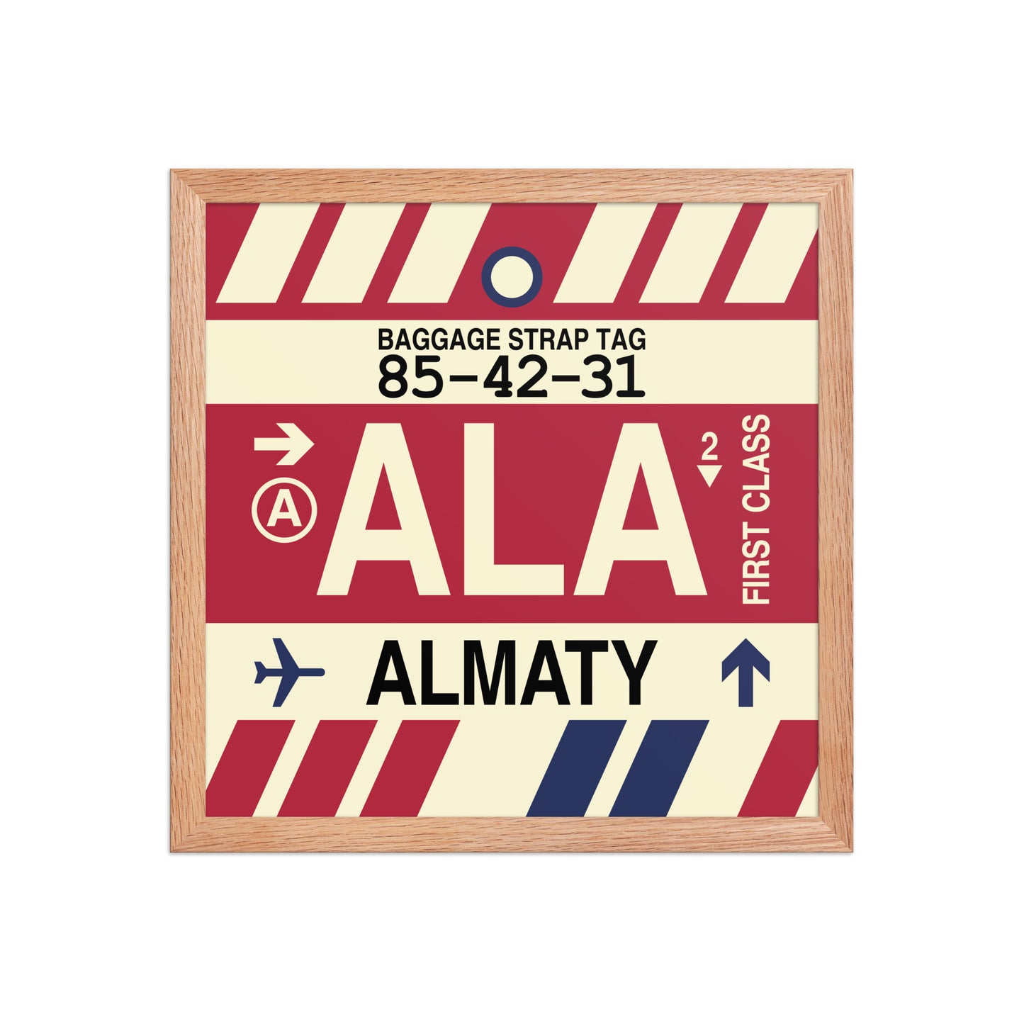 ALA Almaty Framed Print • Jet Age Baggage Tag Design • YHM Designs - Image 08