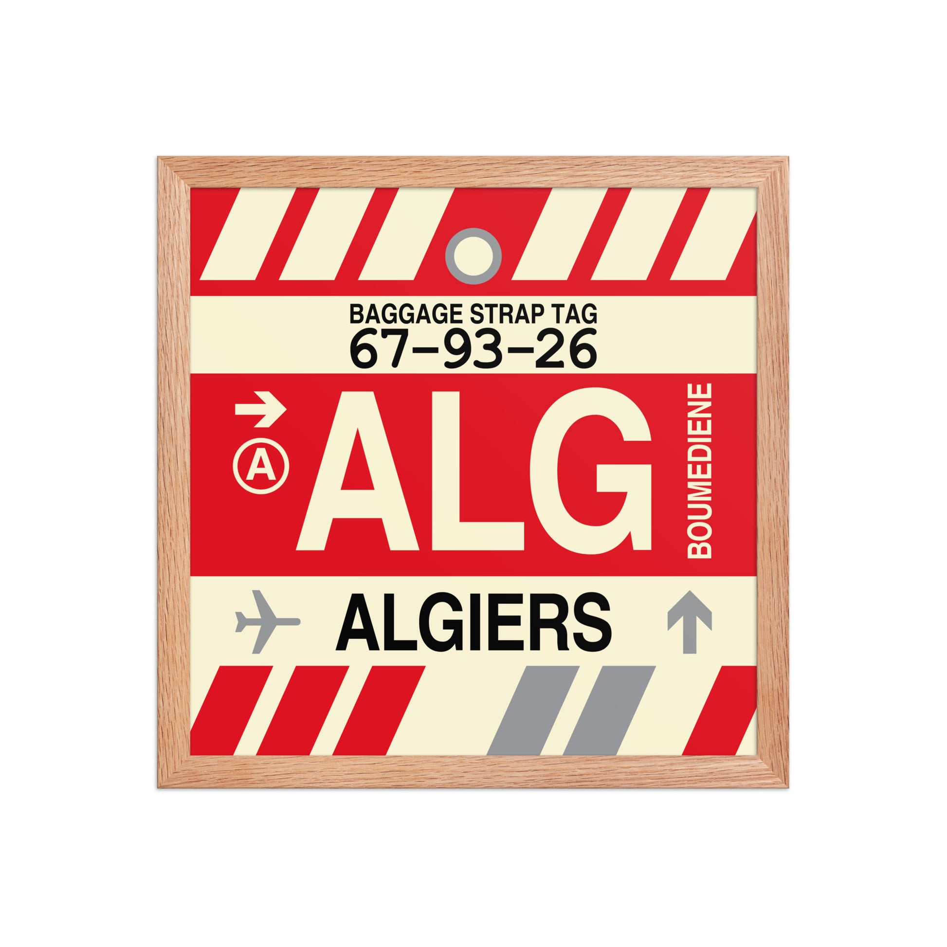 ALG Algiers Framed Print • Jet Age Baggage Tag Design • YHM Designs - Image 08