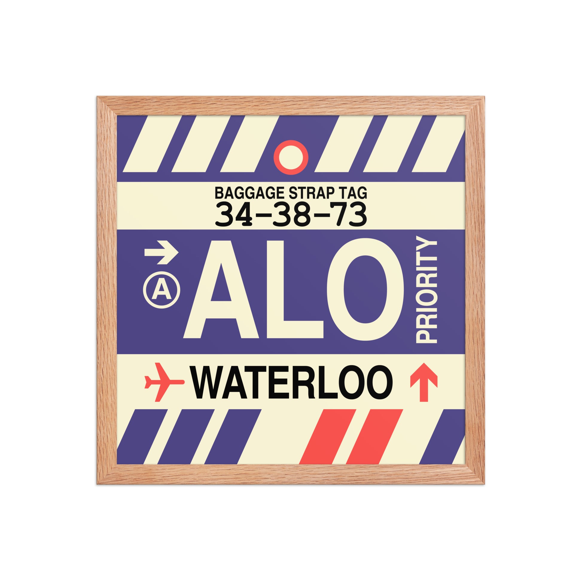 ALO Waterloo Framed Print • Jet Age Baggage Tag Design • YHM Designs - Image 08