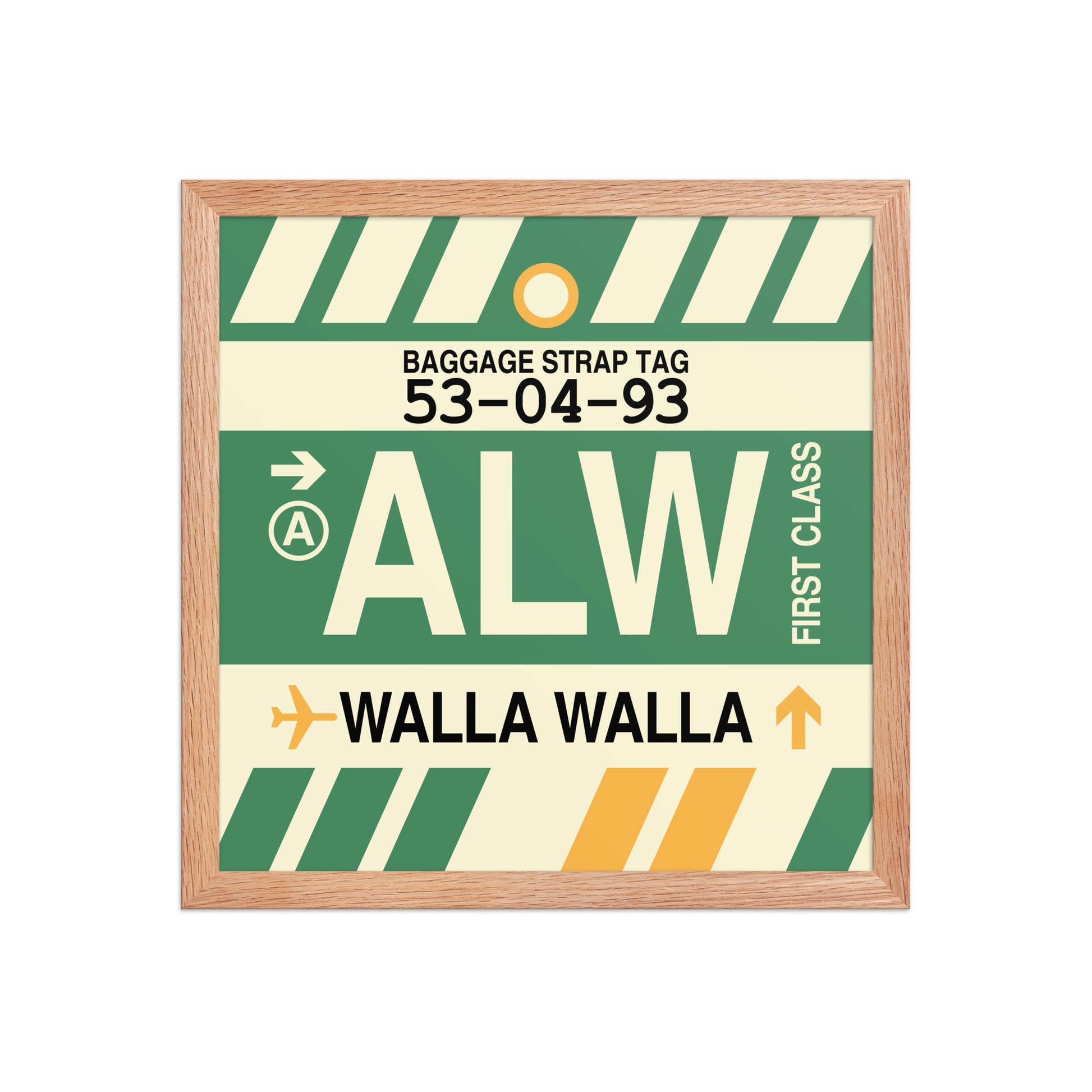 ALW Walla Walla Framed Print • Jet Age Baggage Tag Design • YHM Designs - Image 08