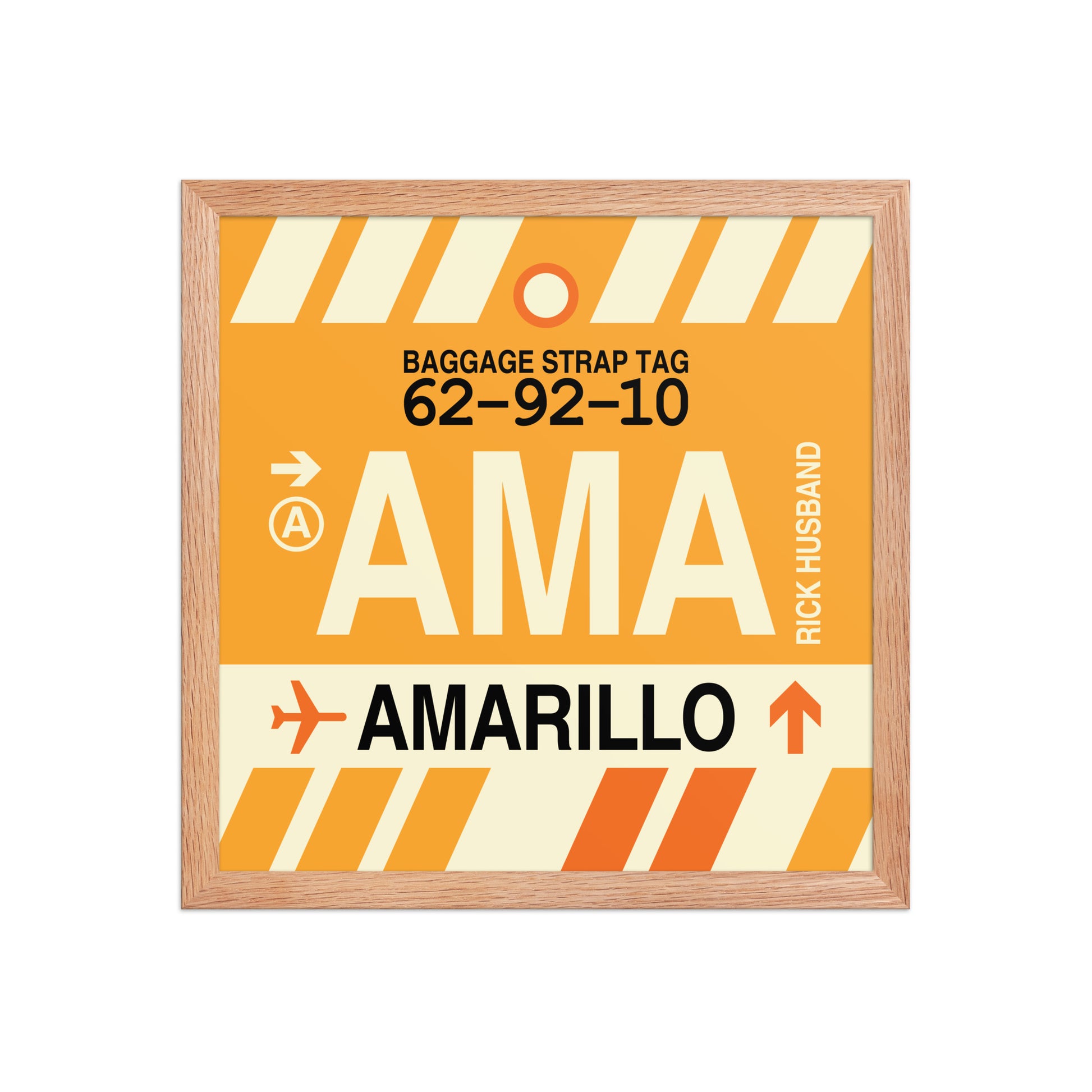 AMA Amarillo Framed Print • Jet Age Baggage Tag Design • YHM Designs - Image 08