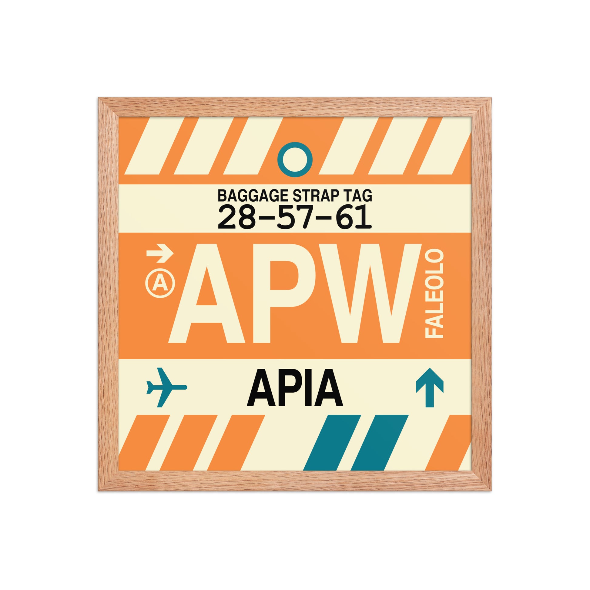 APW Apia Framed Print • Jet Age Baggage Tag Design • YHM Designs - Image 08