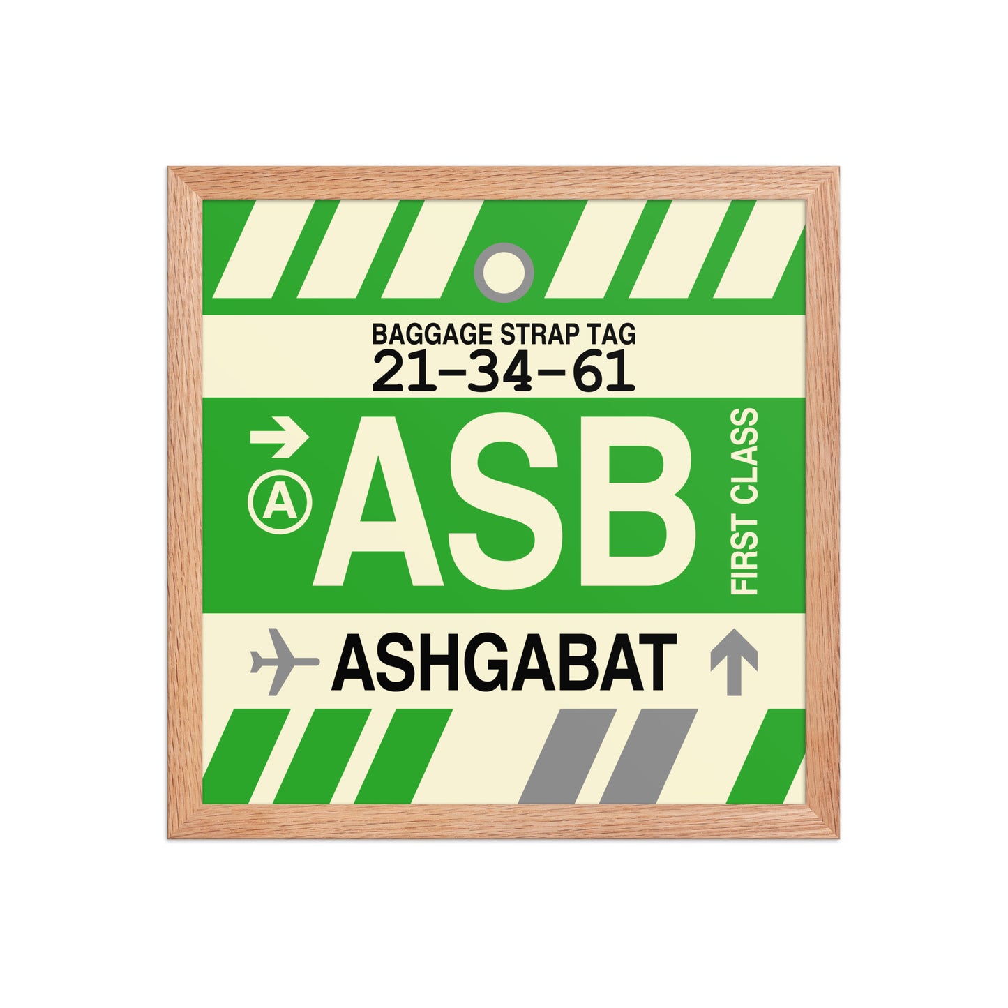 ASB Ashgabat Framed Print • Jet Age Baggage Tag Design • YHM Designs - Image 08