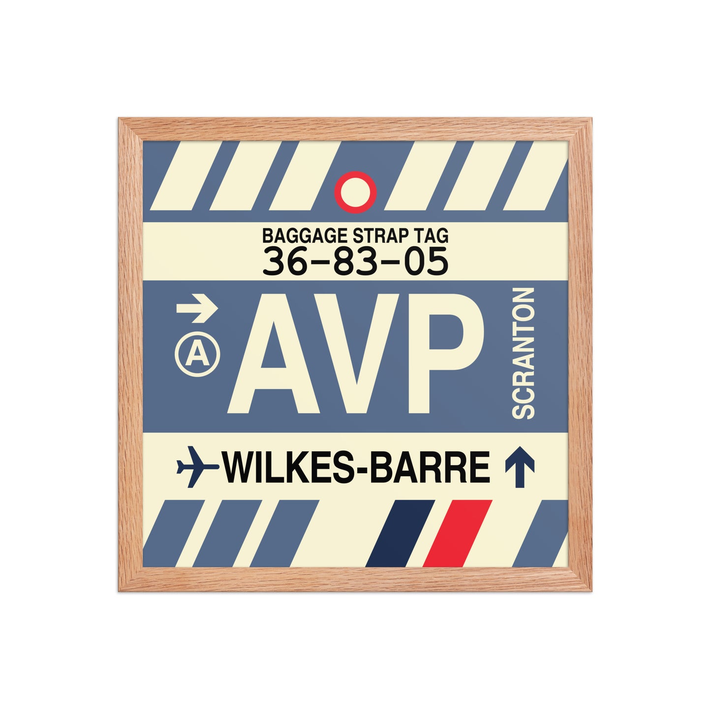 AVP Wilkes-Barre Scranton Framed Print • Jet Age Baggage Tag Design • YHM Designs - Image 08