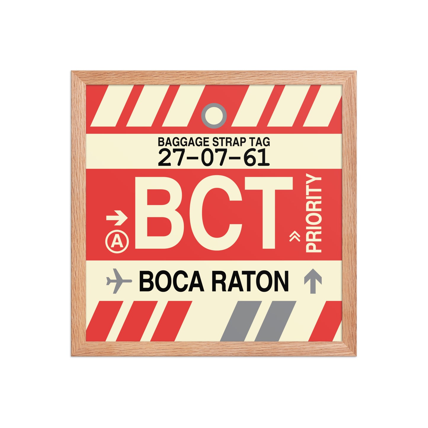 BCT Boca Raton Framed Print • Jet Age Baggage Tag Design • YHM Designs - Image 08