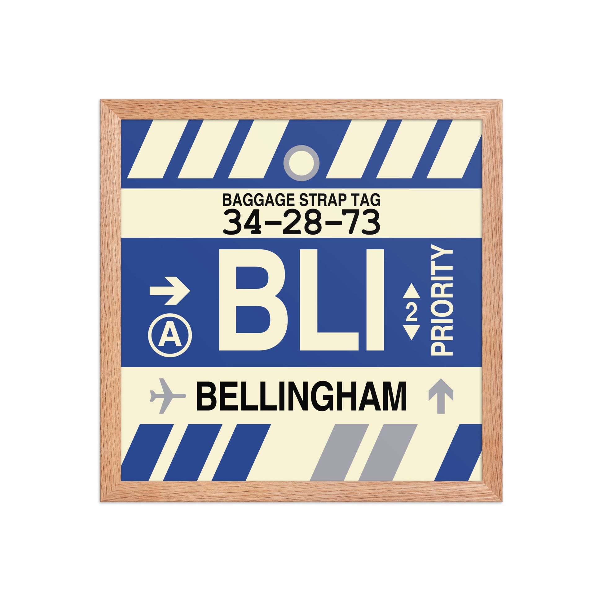 BLI Bellingham Framed Print • Jet Age Baggage Tag Design • YHM Designs - Image 08