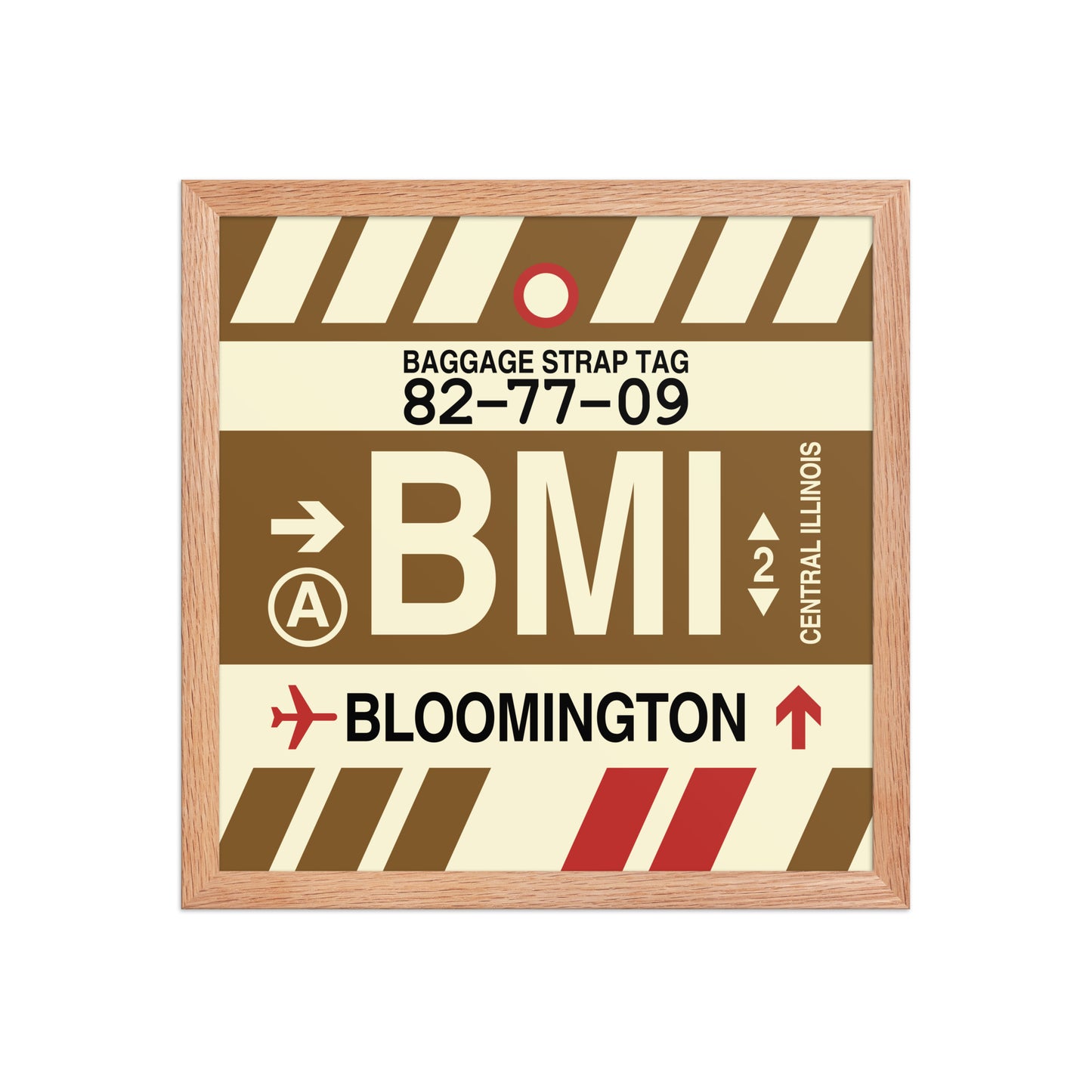 BMI Bloomington Framed Print • Jet Age Baggage Tag Design • YHM Designs - Image 08
