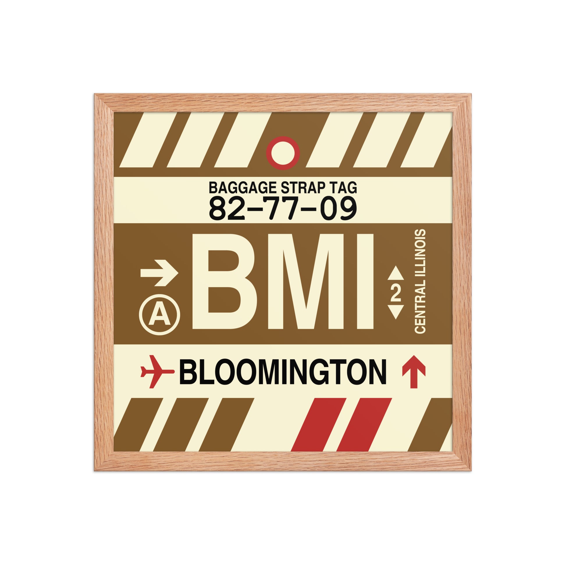 BMI Bloomington Framed Print • Jet Age Baggage Tag Design • YHM Designs - Image 08