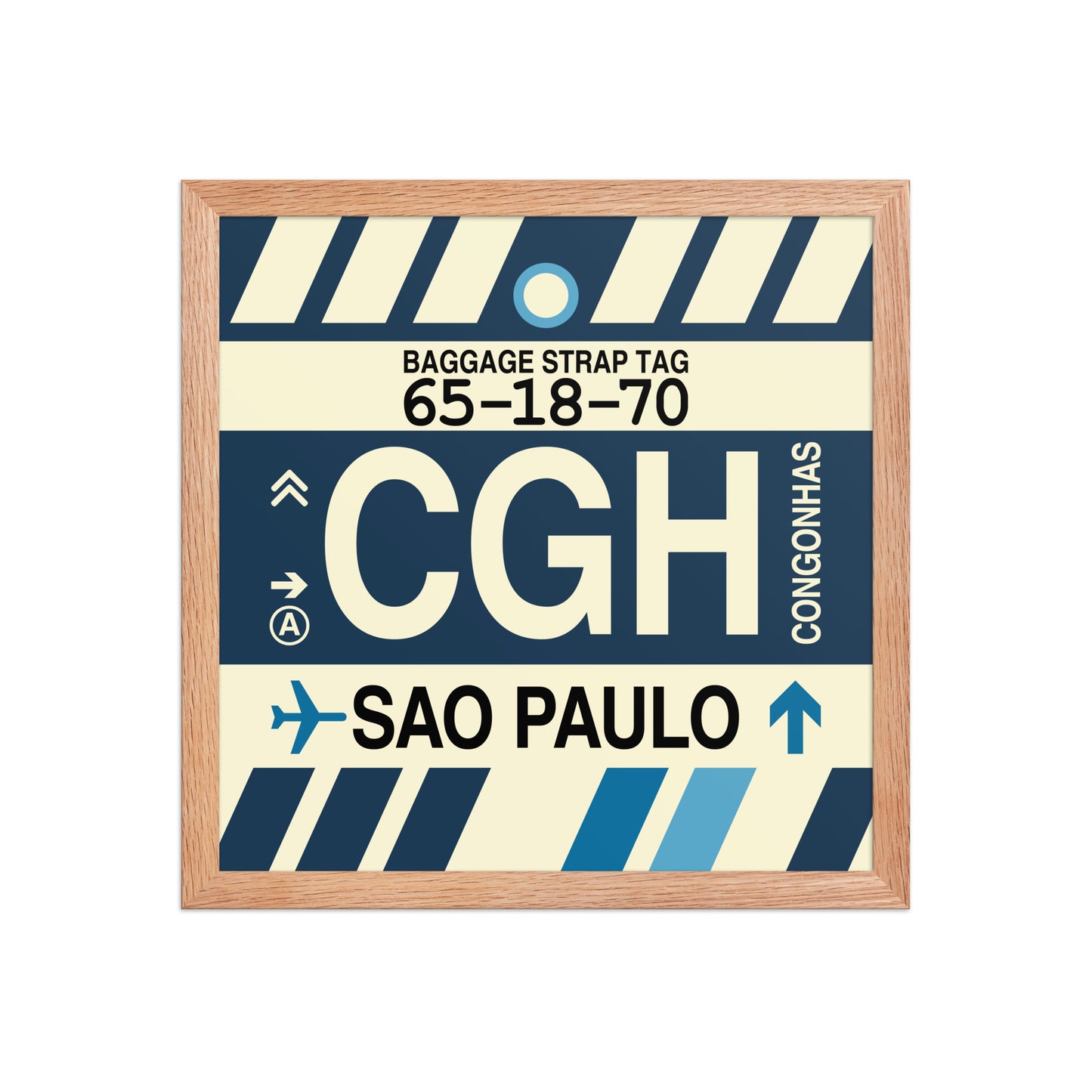 CGH Sao Paulo Framed Print • Jet Age Baggage Tag Design • YHM Designs - Image 08