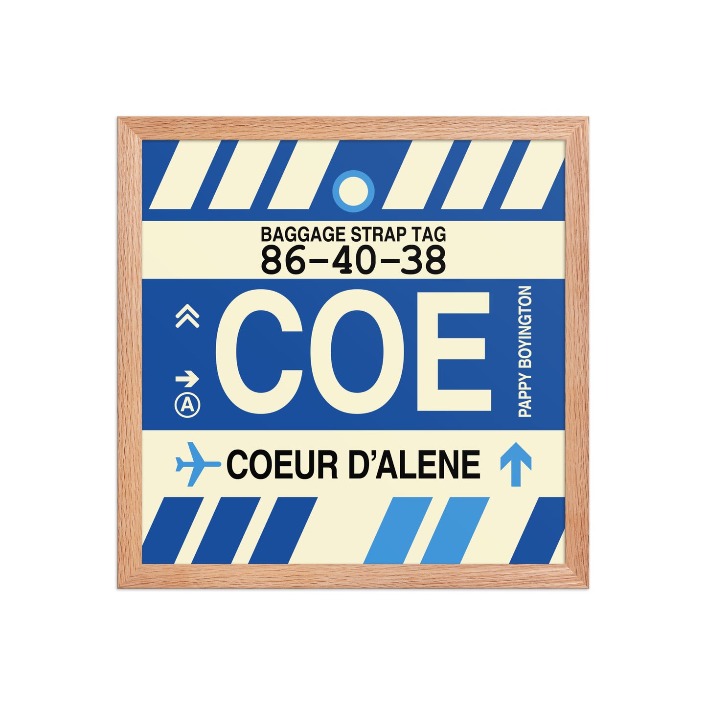 COE Coeur D'Alene Framed Print • Jet Age Baggage Tag Design • YHM Designs - Image 08